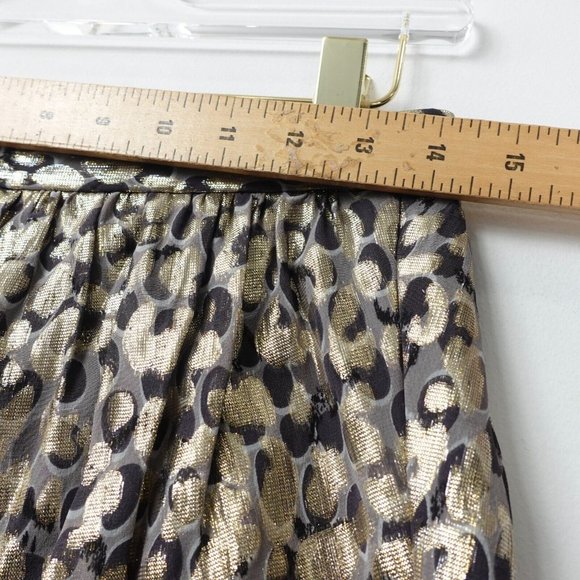 Club Monaco Skirt 2 Mini Gold Metallic XS Sparkle Bling Brocade Casual Party - Picture 4 of 7
